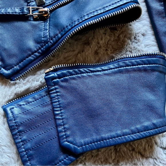 Leisurely Life Navy blue bikercore Moto jacket, spikes and zips, never worn. - Picture 9 of 15